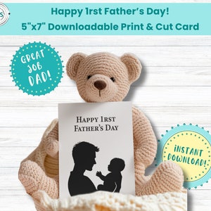 Carte imprimable Joyeuse 1ère fête des pères, être un garçon n'est pas toujours facile, alors montrez votre soutien avec cette carte imprimable + une enveloppe en prime !