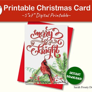 Merry Christmas, Cardinal, Holiday Card, Gift for Her, Teacher Gifts, Printable,Greeting Card,Digital Download,Card for Coworker,Office gift