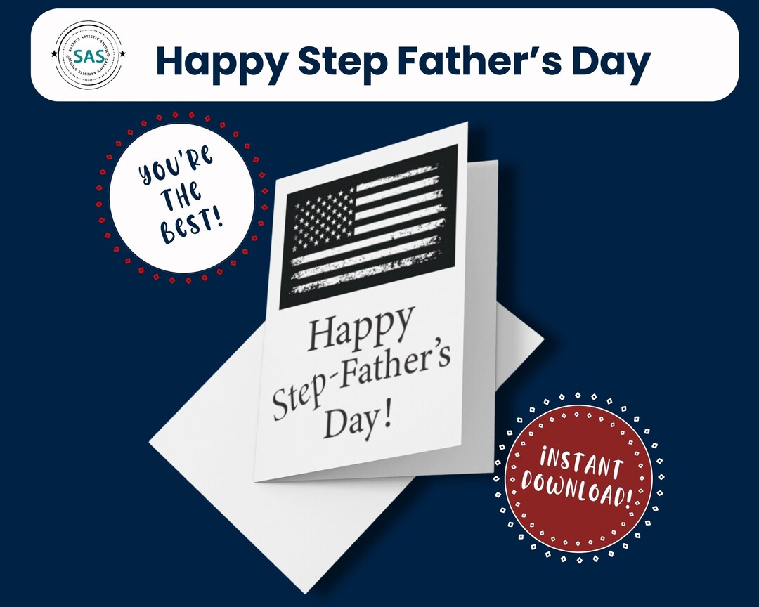 Fathers Day Card, Step Dad Fathers Day Card, Bonus Dad Card, Fathers ...