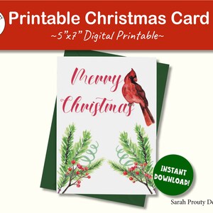 Merry Christmas, Cardinal, Holiday Card, Gift for Her, Teacher Gifts, Printable,Greeting Card,Digital Download,Card for Coworker,Office gift