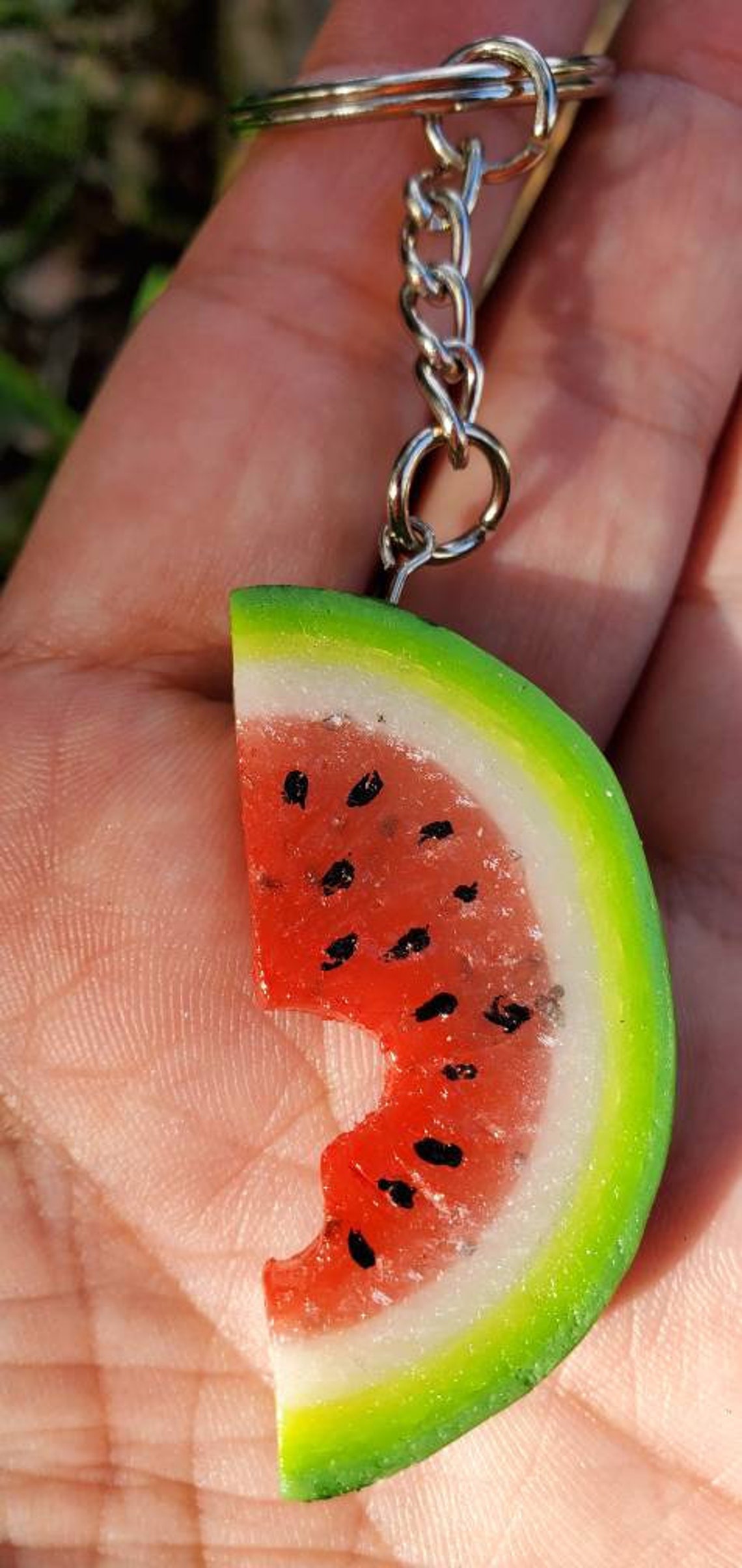 Watermelon Keychain sweet melon fruit keychain realistic Etsy