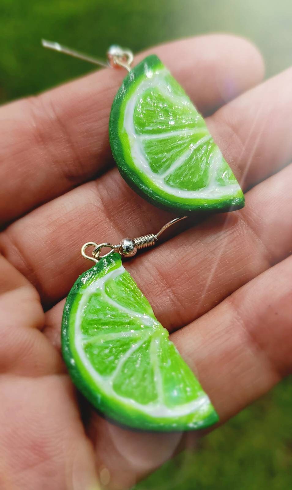 Lime slice earrings clearance