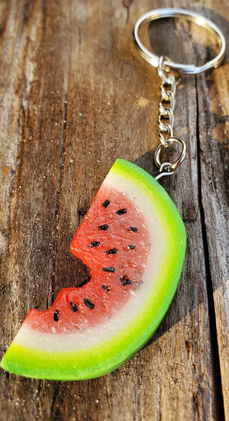 Watermelon Keychain sweet melon fruit keychain realistic Etsy