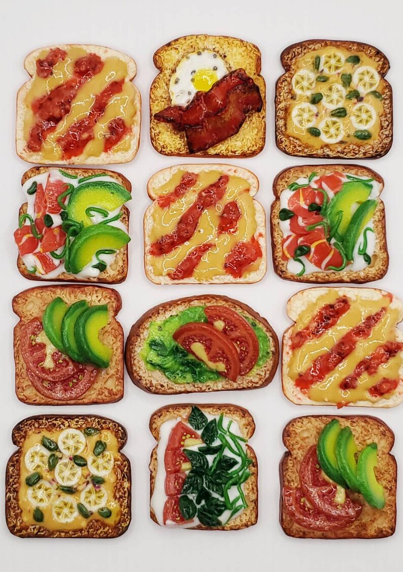 Imitatiom Toast Miniature Toast Refrigerator Etsy