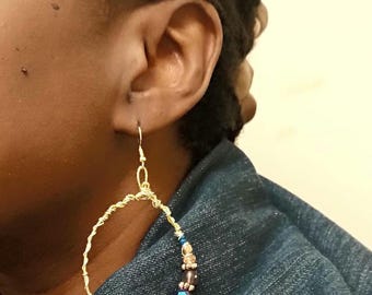 Bedazzle - Beaded Wire Wrapped Hoops