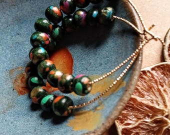 Jubilee Painted Wood Hoop Earrings 2inches
