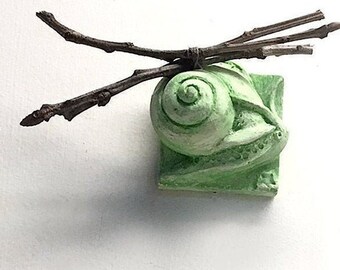Snail wall sculpture snail on a mission snail gift gift for gardener folk art tile