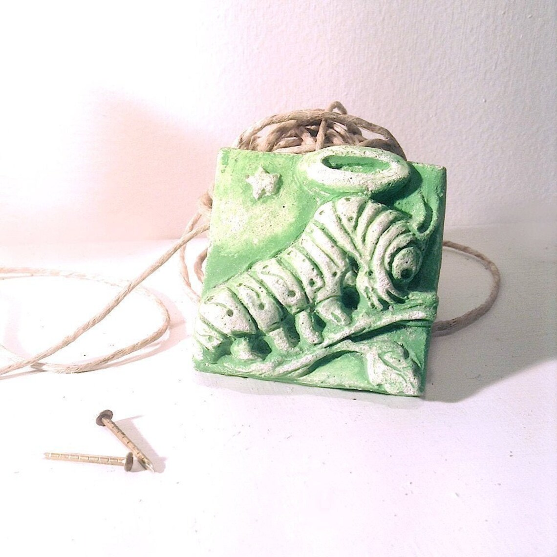 Monarch Caterpillar Art Tile Small Wall Sculpture - Etsy