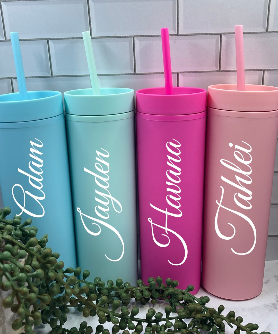 Personalised 16oz Acrylic Tumbler With Straw Etsy Australia