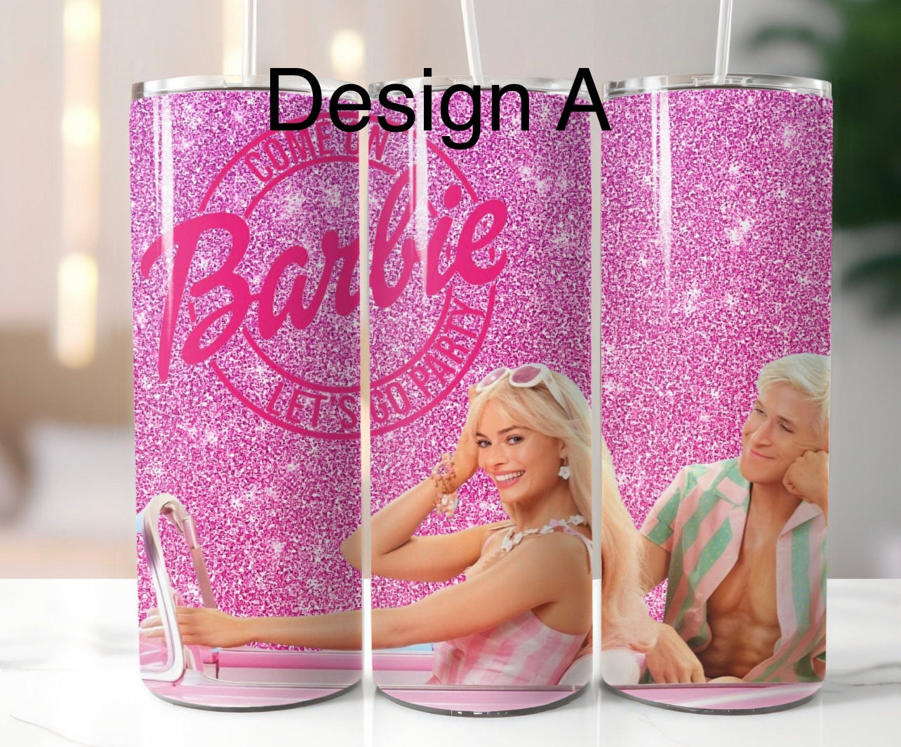 💖3D Pink Puff Puffy Barbie Tumbler 20oz Tumblers Inflated Tumbler Bougie  Design