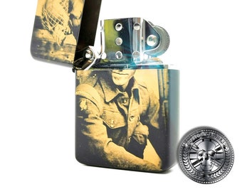 Photo Engraved Brass Lighter, Personalised Groomsman Gift