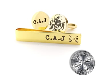 Engraved Cufflinks, Gold tone Customised Cuff links, Metal engraved Cuff links, personalised Men's Cufflinks, perfect unique gift for him.