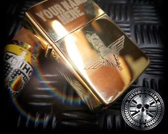 Engraved Solid Brass Lighter: Personalised Military Gift