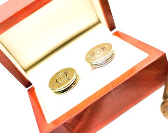 Cuff links, Bullet  Cufflinks, .50 calibre BMG, handcrafted from fired brass casings, Military gift, Best man gift