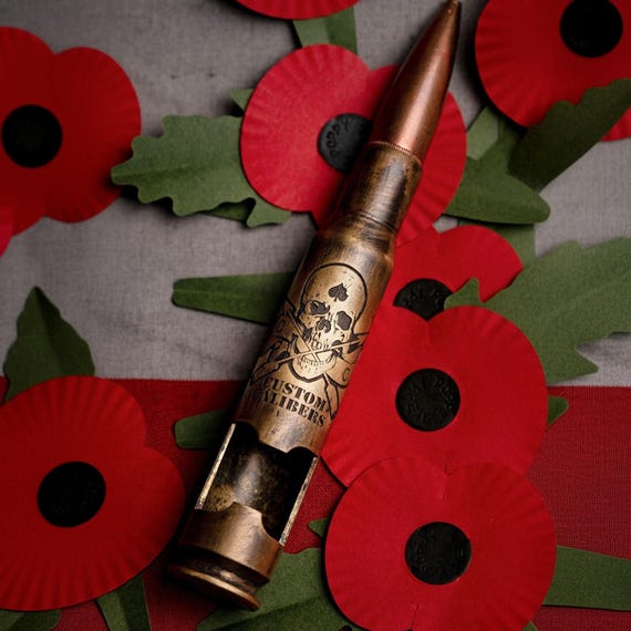 Engraved .50 Caliber Bullet Bottle Opener, Military Gift