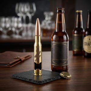 Engraved .50 Caliber Bullet Bottle Opener, Military Gift image 4