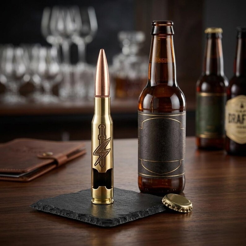 Engraved .50 Caliber Bullet Bottle Opener, Military Gift image 4