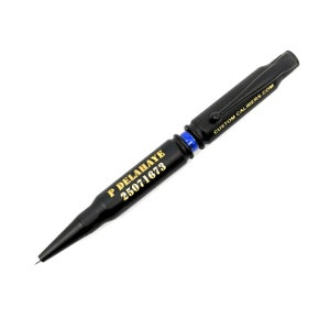 Caneta, bala, presente para o dia dos pais, caneta bala 308 da polícia. Edição Tactical Black Police Thin Blue Line. Feito à mão com balas reais de 7,62