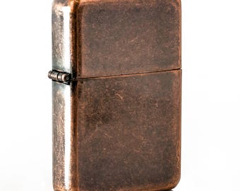 Engraved Antique Copper effect Lighter: Personalised Birthday or Groomsman Gift