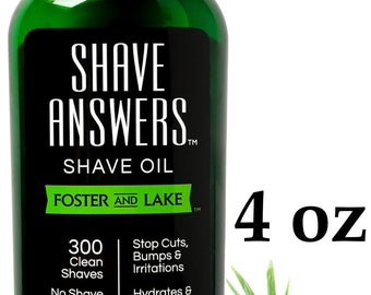 SHAVE ANSWERS Unscented, Shave Oil, Moisturizing Natural Oils-Better than a Shaving Soap or Foam, Vegan,