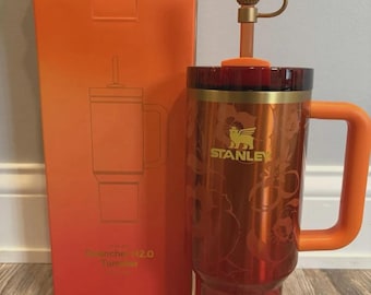 Vaso térmico de viaje de 1,2 litros (40 oz) con diseño floral, asa y pajita – Vaso de acero inoxidable de doble pared con aislamiento al vacío.