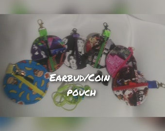 Earbud Pouch, Coin Pouch, Ear bud Case