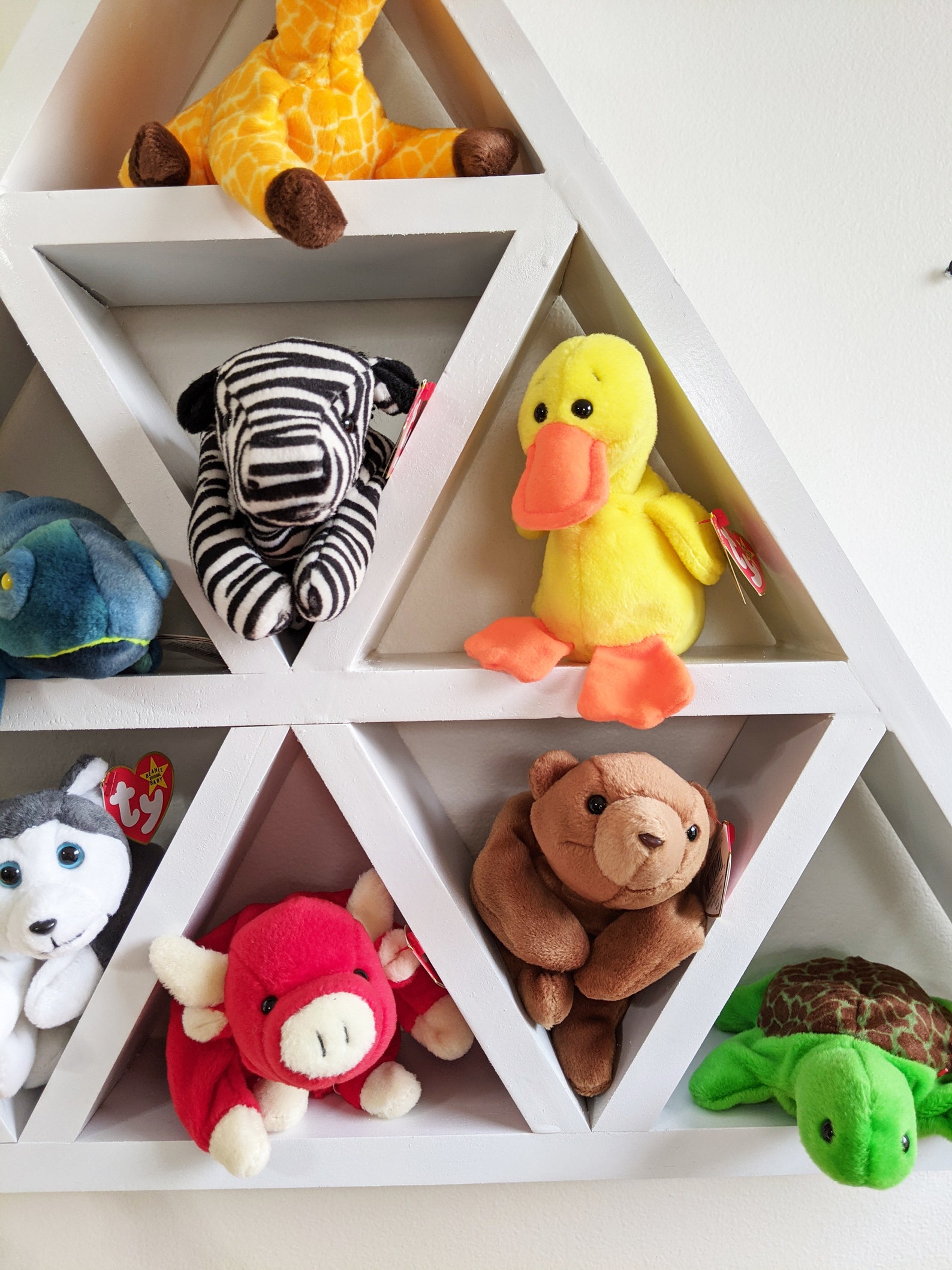 Beanie Babies Shelf for 9 Plushies White Pyramid Design Etsy
