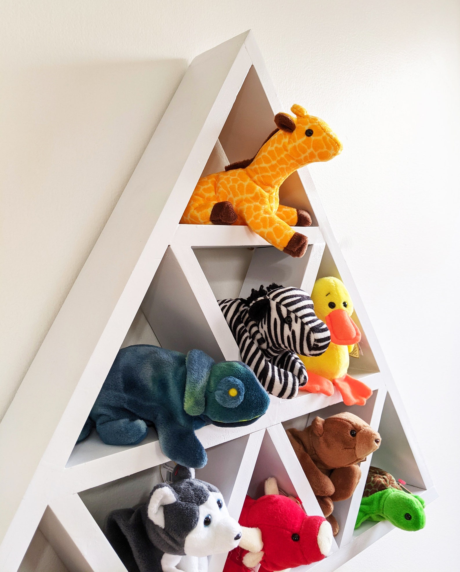 Beanie Babies Shelf for 9 Plushies White Pyramid Design Etsy