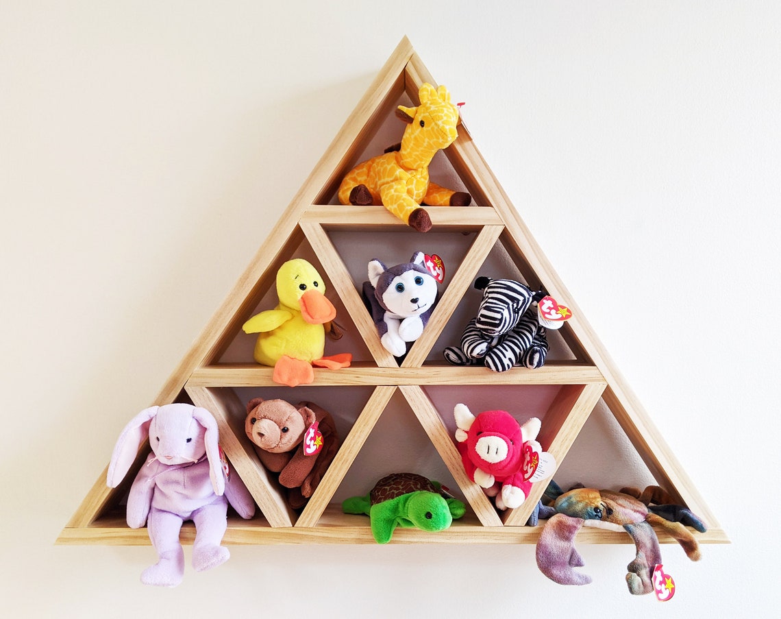 Beanie Babies Shelf for 9 Plushies Wood Pyramid Design Etsy UK