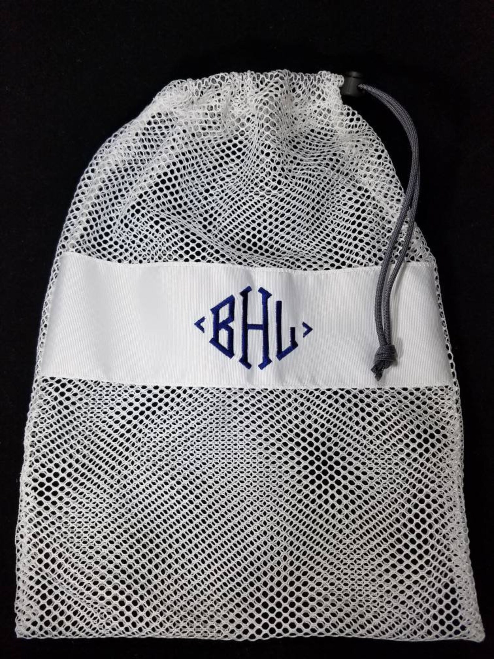 mesh drawstring white large ballet jazz tap pointe shoe glove ditty bag; free shipping within usa; dance team cheer softball gif