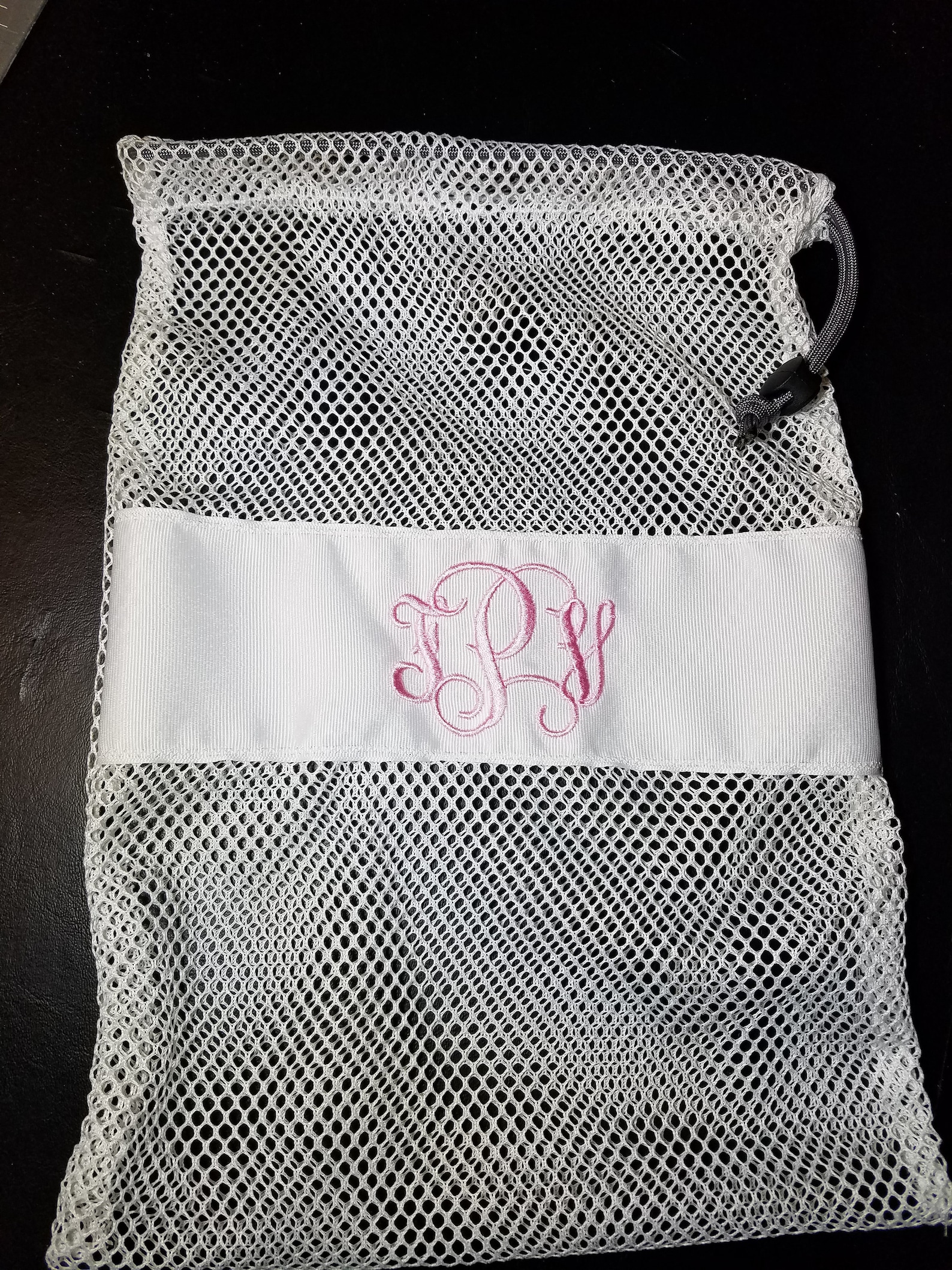 mesh drawstring white large ballet jazz tap pointe shoe glove ditty bag; free shipping within usa; dance team cheer softball gif mesh drawstring white large ballet jazz tap pointe shoe glove ditty bag; free shipping within usa; dance team cheer softball gif