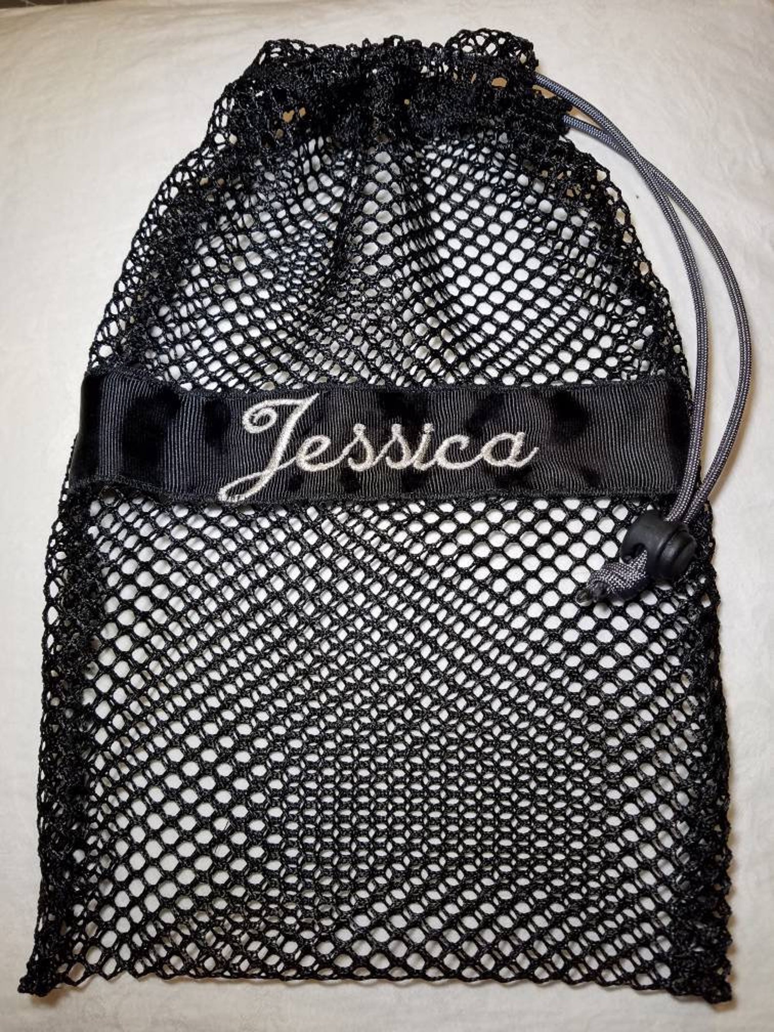 mesh drawstring black small ballet jazz tap pointe shoe glove ditty bag; free shipping within usa; dance team cheer softball gif