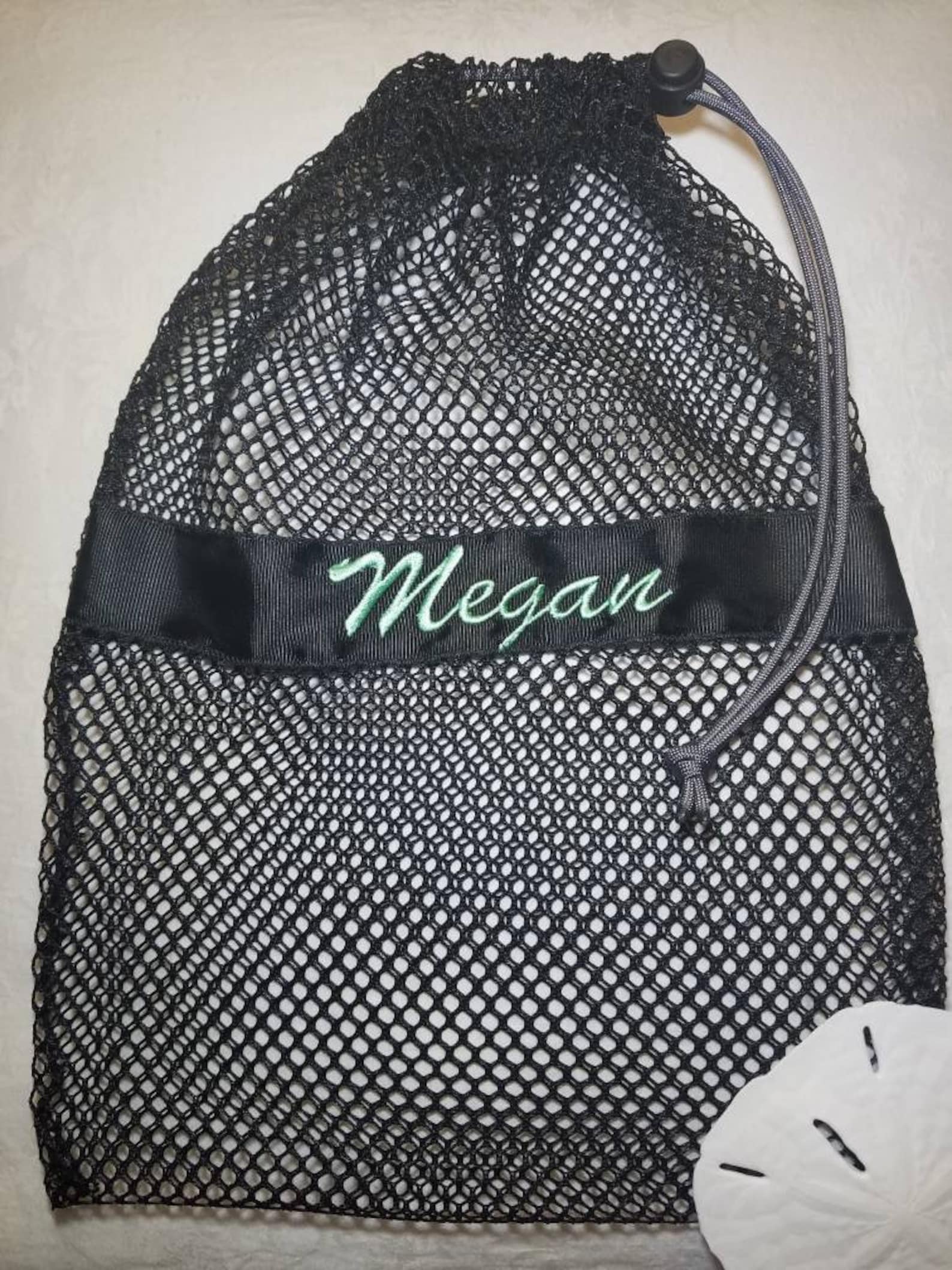 mesh drawstring black large ballet jazz tap pointe shoe glove ditty bag; free shipping within usa; dance team cheer softball gif