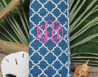 Flat / Curling Iron Bag with Monogram Included - NAVY Blue -FREE Shipping within USA; Bridesmaid Easter Graduation Mothers Day Gift under 25