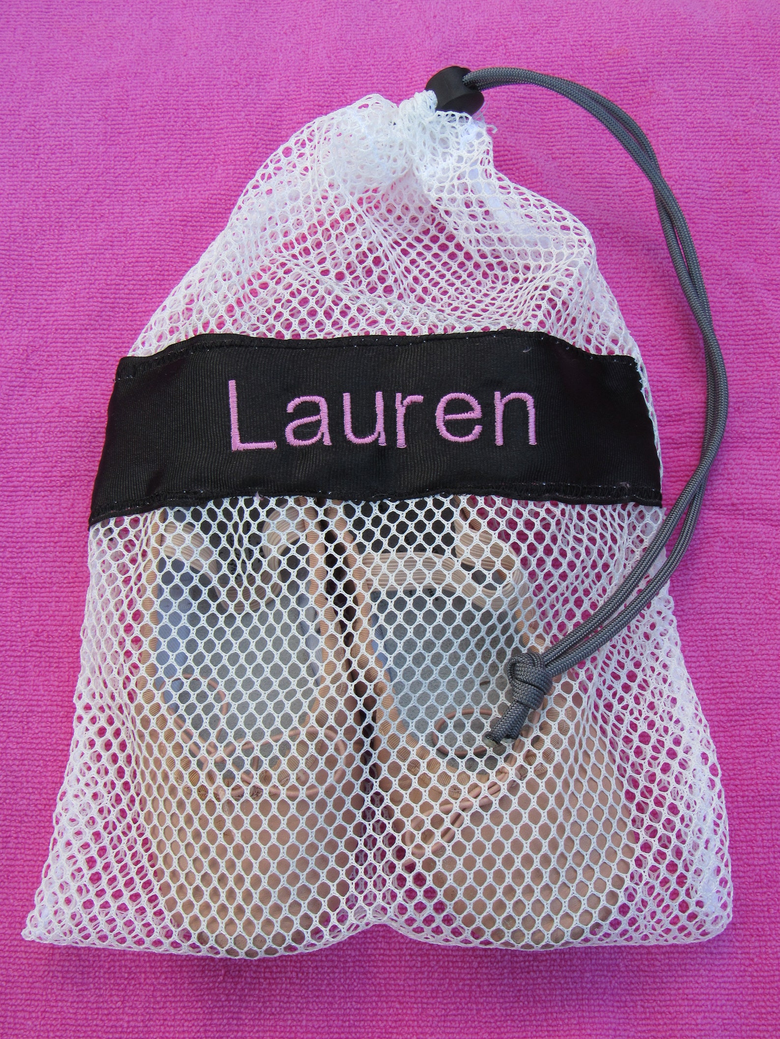 mesh drawstring white small ballet jazz tap pointe shoe glove ditty bag; free shipping within usa; dance team cheer softball gif mesh drawstring white small ballet jazz tap pointe shoe glove ditty bag; free shipping within usa; dance team cheer softball gif