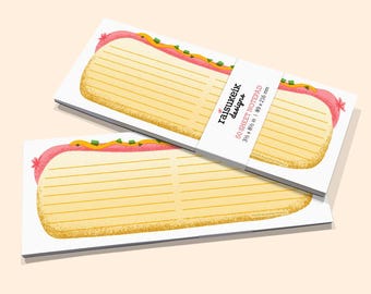 Hot Dog Risograph Tall Memo Ruled Notepad (3.5x8.5")