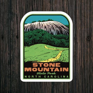 Stone Mountain State Park NC Vinyl Sticker – Retro Travel Decal