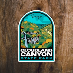 Cloudland Canyon State Park GA Retro Badge Vinyl Sticker Decal