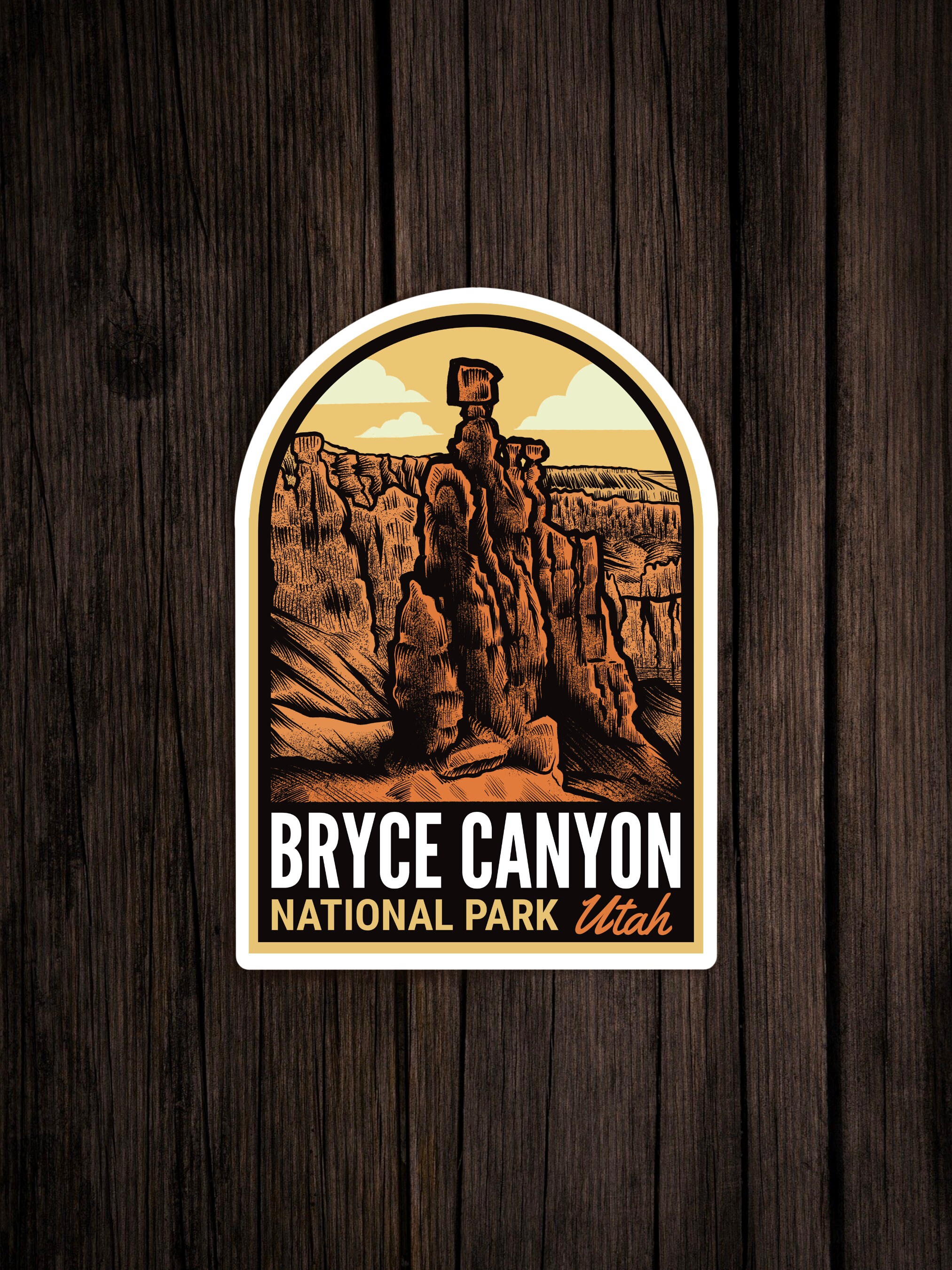 Vinyl Sticker,Luggage Label Bryce Canyon National Park Utah Vintage Style Decal 