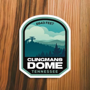Clingmans Dome Smoky Mountains Tennessee - Vinyl Sticker