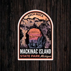 Mackinac Island State Park MI Retro Badge Vinyl Sticker Decal