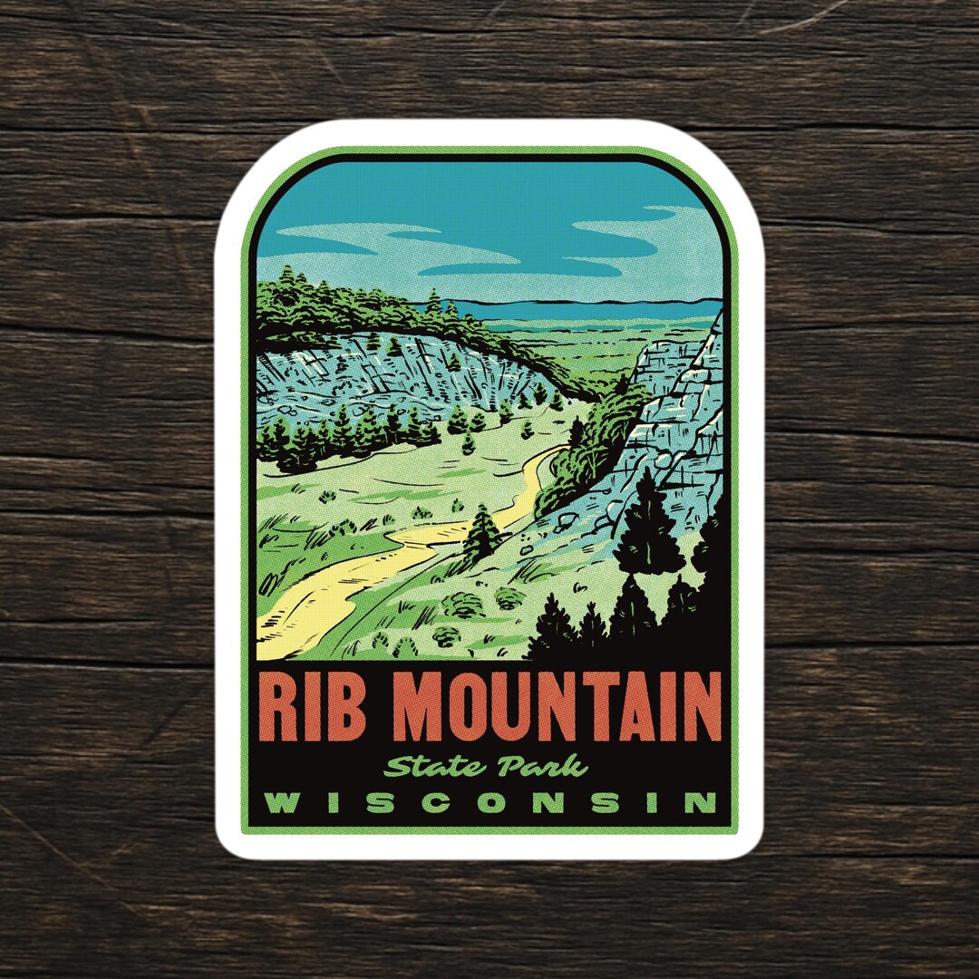 Rib Mountain State Park Wisconsin Vinyl Sticker - Retro Travel Decal - Etsy