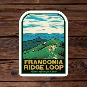 Franconia Ridge Loop New Hampshire Vinyl Sticker – View of White Mountains