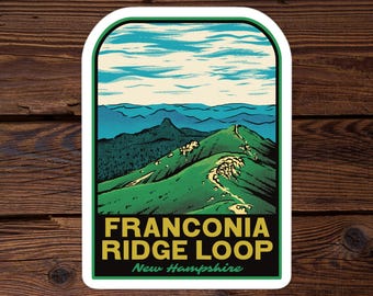 Franconia Ridge Loop New Hampshire Vinyl Sticker – View of White Mountains