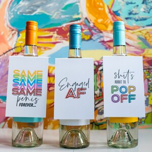 ENGAGED Printable Wine Tags