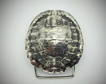 Handmade Turtle Shell Sterling Silver  Belt Buckle