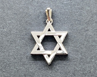 Solid Platinum Star of David Pendant - Etsy
