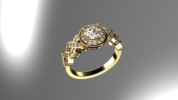 Solitaire Engagement Ring 3D CAD Model