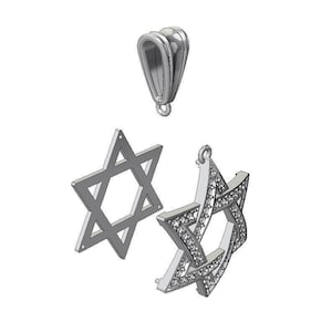 Star Of David Pendant 3D CAD Digital Model STL File
