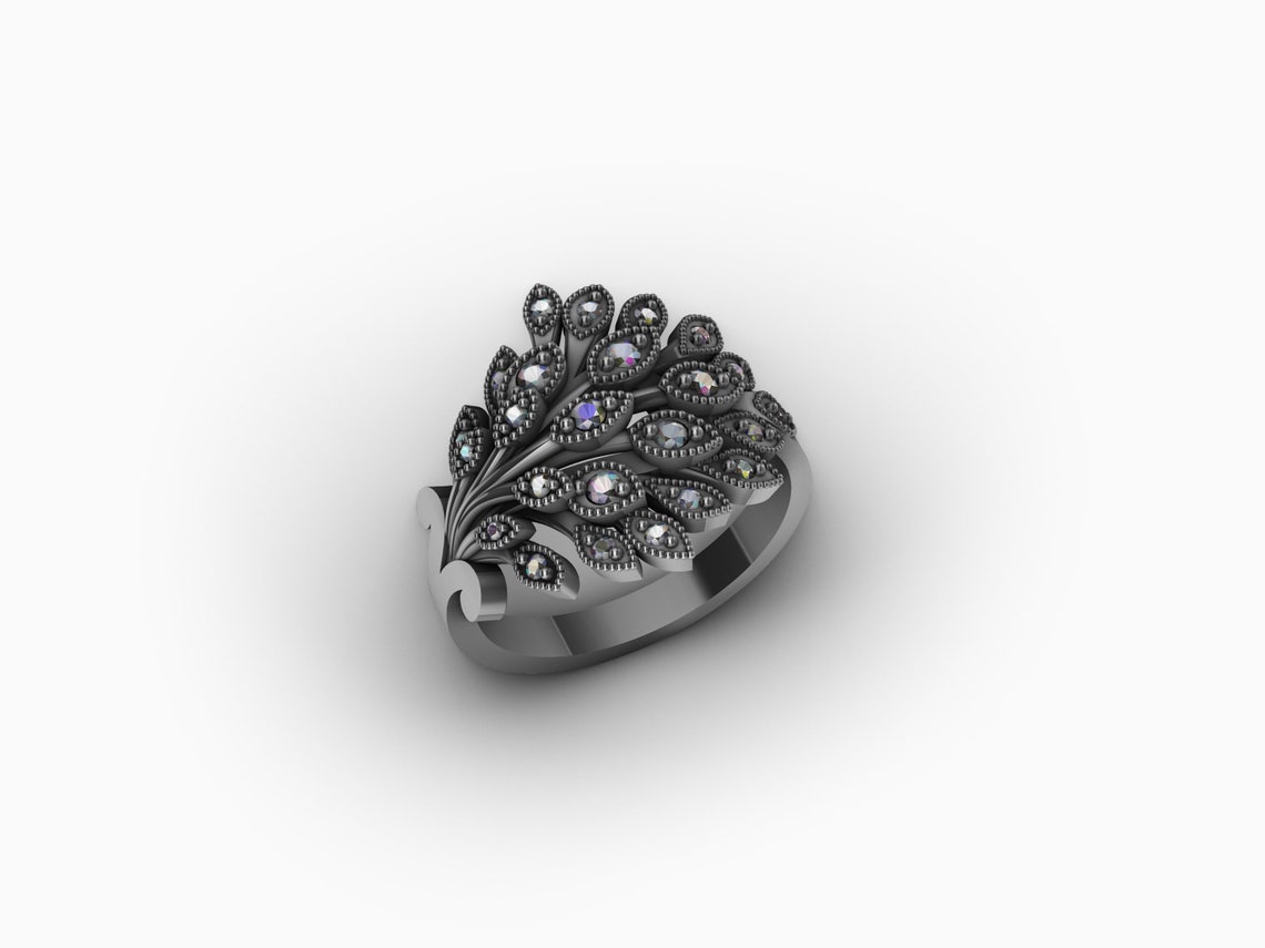 Peacock Ring 3D CAD Digital Model - Etsy